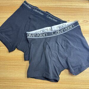 Calvin Klein Mens Medium Boxer Briefs Gay Underwear Black Lot Of 2 Pairs *Flaws*